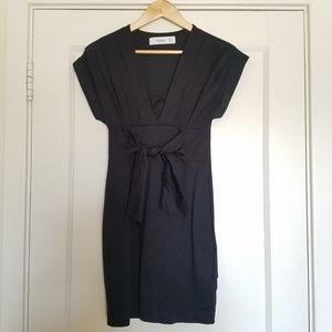 Zara Basic black front tie mini dress